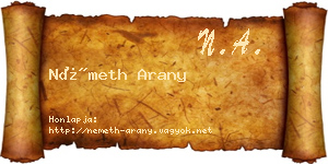 Németh Arany névjegykártya